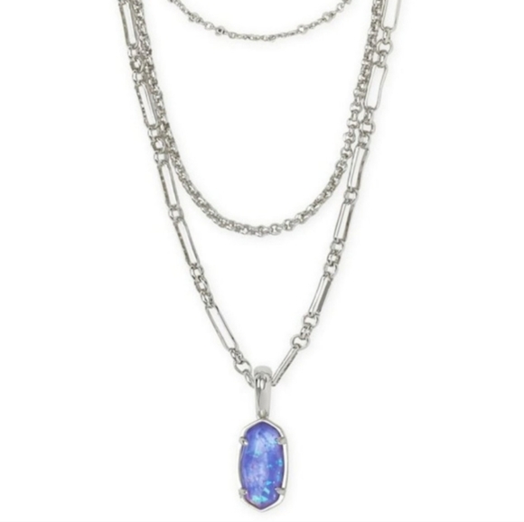 New KS Elisa Triple-Strand Layered Necklace in Iridescent Lilac Illusion - Picture 8 of 14